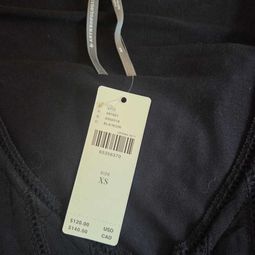 Anthropologie Black Button-Down Blouse - Picture 4 of 6